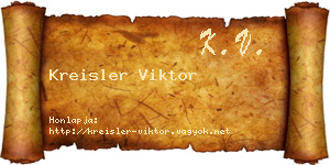 Kreisler Viktor névjegykártya